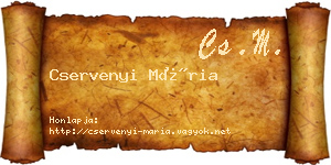 Cservenyi Mária névjegykártya