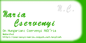 maria cservenyi business card